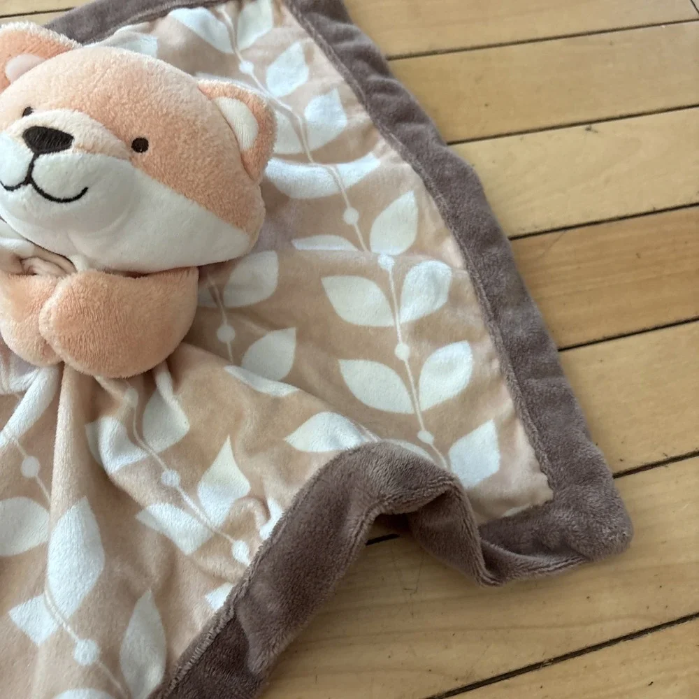 Carters Orange Fox Lovey Plush Baby Tan Brown Security Blanket 2016 Soft